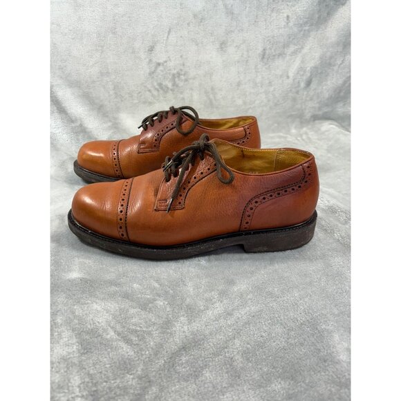 Florsheim Comfort mens shoes 7.5 Oxford Tech Ortholite Brown Leather Cap Toe - Picture 10 of 14